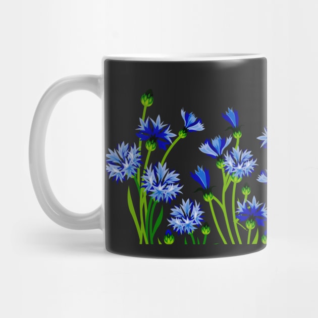 Blue Cornflower - Cornflowers Floral Artwork With Spring and Summer Feel by Thor